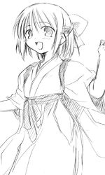 Rule 34 | 00s, 1girl, greyscale, kohaku (tsukihime), monochrome, simple background, sketch, solo, tsukihime, white background
