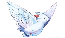 Rule 34 | animal focus, bird, black eyes, closed mouth, commentary, conmimi, creature, creatures (company), english commentary, flying, full body, game freak, gen 2 pokemon, gen 4 pokemon, nintendo, no humans, pokemon, pokemon (creature), simple background, smile, solo, togekiss, white background