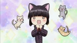 Rule 34 | animated, animated gif, black eyes, cat, dancing, ikoku meiro no croisee, japanese clothes, kimono, yukata, yune (ikoku meiro no croisee)
