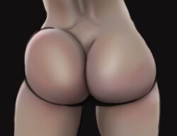 Rule 34 | 1girl, absurdres, ass, back, dark background, highres, madeline zoldak (pumpkinsinclair), nude, original, ponpu (pumpkinsinclair), solo, thick thighs, thighs
