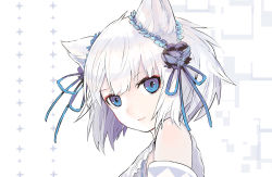 Rule 34 | 1girl, animal ears, blue eyes, cat ears, original, short hair, solo, tokiti, white hair, yumeko (tokiti)