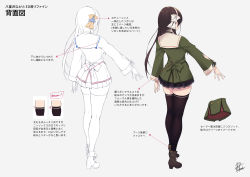 Rule 34 | .live, 1girl, black thighhighs, brown hair, commentary request, concept art, english text, fukai ryosuke, headband, highres, official art, ribbon, school uniform, shoes, simple background, skindentation, solo, standing, thighhighs, translation request, virtual youtuber, yaezawa natori