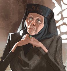Rule 34 | a song of ice and fire, absurdres, blue eyes, game of thrones, hat, head scarf, highres, jewelry, old, old woman, olenna tyrell, ramon nunez, ring, wrinkled skin