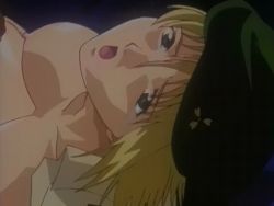 Rule 34 | 1boy, 1girl, animated, animated gif, blonde hair, bouncing breasts, breasts, breasts out, covered erect nipples, hetero, inflation, luv wave, mikogami mamoru, nipples, open mouth, pink pineapple, rape, stomach bulge, tagme