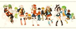 Rule 34 | 6+boys, 6+girls, ahoge, alternate costume, atori12, bad id, bad pixiv id, bandana, barry (pokemon), barry (pokemon) (cosplay), baseball cap, bianca (pokemon), black hair, blonde hair, blue oak, blue oak (cosplay), boots, brendan (pokemon), brendan (pokemon emerald), brown hair, cabbie hat, cheren (pokemon), cheren (pokemon) (cosplay), cosplay, costume switch, creatures (company), dawn (pokemon), denim, denim shorts, ethan (pokemon), ethan (pokemon) (cosplay), game freak, glasses, green hair, hat, hilbert (pokemon), hilda (pokemon), holding, holding poke ball, jewelry, leaf (pokemon), loose socks, lucas (pokemon), lyra (pokemon), may (pokemon), may (pokemon emerald), multiple boys, multiple girls, n (pokemon), n (pokemon) (cosplay), necklace, nintendo, orange legwear, pantyhose, pink footwear, poke ball, pokemon, pokemon bw, pokemon dppt, pokemon frlg, pokemon hgss, pokemon rgby, pokemon rse, porkpie hat, red (pokemon), red (pokemon) (cosplay), red hair, scarf, shorts, silver (pokemon), silver (pokemon) (cosplay), skirt, socks, topless, topless male, unworn eyewear, unworn hat, unworn headwear, wally (pokemon), wally (pokemon) (cosplay), white skirt