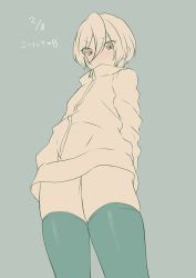 Rule 34 | 1boy, blush, flat color, high speed!, kirishima ikuya, male focus, memeo (candy house), muted color, simple background, solo, thighhighs