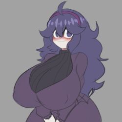 Rule 34 | 1girl, absurdres, breasts, closed mouth, creatures (company), game freak, hex maniac (pokemon), highres, huge breasts, long hair, looking at viewer, lueduar, nintendo, pokemon, pokemon xy, purple hair, solo, very long hair
