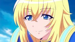 Rule 34 | 1girl, animated, animated gif, blonde hair, blue eyes, long hair, masou gakuen hxh, sky, smile, solo, wind, yurishia farandole