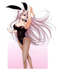 Rule 34 | 1girl, absurdres, animal ears, armpits, bare shoulders, blue eyes, breasts, charlotte hazellink, cleavage, fake animal ears, fishnet pantyhose, fishnets, highres, komori kei, large breasts, long hair, pantyhose, pink hair, playboy bunny, princess lover, rabbit ears, rabbit tail, solo, tail, wrist cuffs