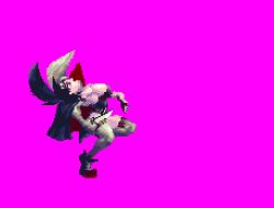 Rule 34 | alternate hair length, alternate hairstyle, animated, animated gif, atlus, black hair, bouncing breasts, breasts, bustier, cape, cleavage, elbow gloves, gloves, high collar, huge breasts, kicking, knife, leg up, lowres, motion lines, multicolored hair, necro samantha, pixel art, princess crown, short hair, stab, stitches, thighhighs, thighs, two-tone hair, vampire costume, vanillaware