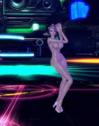 Rule 34 | 1girl, animated, animated gif, bouncing breasts, breasts, c-string, dancing, hair rings, high heels, high ponytail, indoors, large breasts, long arms, long hair, long legs, lowres, maebari, ponytail, scarlet blade, small areolae, solo, strapless bottom, topless