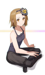 Rule 34 | 1girl, absurdres, black dress, black hairband, brown hair, closed mouth, commentary, don&#039;t say &quot;lazy&quot;, dress, english commentary, full body, hairband, highres, k-on!, looking at viewer, red legwear, short hair, smile, solo, tainaka ritsu, yidie