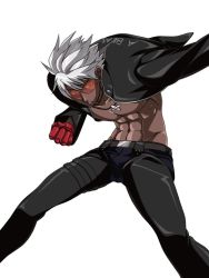Rule 34 | 1boy, biker clothes, dark skin, glasses, gloves, jewelry, k&#039; (kof), leather, male focus, short hair, snk, solo, sunglasses, the king of fighters, white hair