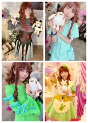 Rule 34 | absurdres, angoramon, brown hair, character doll, cosplay, digimon, digimon ghost game, dress, highres, long hair, looking at viewer, real life, ribbon, smile, tsukiyono ruli, tsukiyono ruli (cosplay)