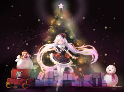 Rule 34 | &gt; o, .live, 3girls, :d, ^ ^, beamed eighth notes, black capelet, black dress, black headwear, blonde hair, blush, boots, box, capelet, carro pino, chibi, christmas, christmas ornaments, christmas tree, closed eyes, commentary, dancing, dress, eighth note, english commentary, facing viewer, fur-trimmed boots, fur-trimmed capelet, fur-trimmed dress, fur trim, gift, gift box, glasses, gradient hair, green hair, grey footwear, hat, kagura suzu (.live), kongou iroha, long hair, low twintails, mini hat, mini person, minigirl, multicolored hair, multiple girls, musical note, one eye closed, open mouth, pantyhose, pink scarf, plaid, plaid scarf, purple hair, red capelet, red dress, sack, scarf, semi-rimless eyewear, side ponytail, signature, sleigh, smile, snowman, standing, standing on one leg, star (symbol), suihi, tilted headwear, torn, torn sack, twintails, under-rim eyewear, very long hair, virtual youtuber, white hair, white legwear