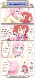 Rule 34 | 2girls, 4koma, absurdres, ahoge, blush, brown hair, chiyoda momo, comic, commentary, curled horns, demon girl, demon horns, demon tail, english text, expressive tail, hair ornament, hand on another&#039;s back, hand on another&#039;s head, hard-translated, highres, horns, lilith (machikado mazoku), long hair, machikado mazoku, manga time kirara, manga time kirara, metako (machikado mazoku), multiple girls, nerunerunerune, open mouth, pink hair, pointing, school uniform, shima 16bit, short hair, statue, tail, tail slapping, third-party edit, translated, yoshida yuuko (machikado mazoku), yuri
