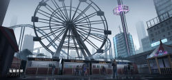 Rule 34 | 6+boys, 6+girls, amusement park, arms behind back, artist name, bad id, bad pixiv id, beanie, black hair, black jacket, blue jacket, blue pants, brown hair, brown jacket, building, child, city, commentary request, day, denim, english text, engrish text, ferris wheel, fog, hat, highres, jacket, jeans, long sleeves, market stall, multiple boys, multiple girls, neon lights, original, outdoors, pants, pink headwear, puddle, purple jacket, ranguage, red jacket, reflection, roller coaster, short sleeves, sky, skyscraper, standing, water, window, yurichtofen