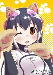Rule 34 | african penguin (kemono friends), black eyes, black hair, gloves, highres, kemono friends, kemono friends v project, shoes, simple background, skirt, taguchi makoto, tail, virtual youtuber