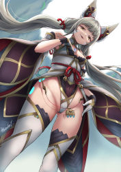 Rule 34 | animal ears, breasts, cat ears, chest jewel, cleavage, detached sleeves, facial mark, highleg, highleg leotard, highres, leotard, long hair, low twintails, nia (blade) (xenoblade), nia (xenoblade), ravenhart, small breasts, thighhighs, twintails, very long hair, xenoblade chronicles (series), xenoblade chronicles 2, yellow eyes