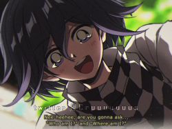 Rule 34 | 1boy, :d, artist name, blurry, blurry background, blush, checkered clothes, checkered scarf, criis-chan, danganronpa (series), danganronpa v3: killing harmony, flipped hair, green background, grey jacket, hair between eyes, jacket, male focus, open mouth, oma kokichi, pink eyes, retro artstyle, scarf, smile, solo, teeth, upper teeth only, watermark