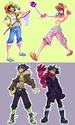 Rule 34 | 1boy, abs, black hair, boots, butterfly net, coat, collage, converse, fashion, food, hand net, hands in pockets, hat, highres, jacket, male focus, monkey d. luffy, multiple views, one piece, pants, pants rolled up, popsicle, rafchu, red scarf, rubber boots, sandals, scarf, shoes, short hair, shorts, simple background, sneakers, socks, straw hat, striped clothes, striped legwear, striped socks, topless male, winter clothes, yo-yo