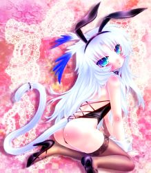 Rule 34 | 00s, 1boy, animal ears, ass, bad id, rabbit ears, crossdressing, final fantasy, final fantasy ix, high heels, kuja, looking at viewer, male focus, minatosaiga, shoes, solo, tail, thighhighs, trap, white hair