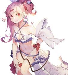 Rule 34 | 1girl, asymmetrical hair, bikini, bikini skirt, bow, breasts, cleavage, collarbone, criss-cross halter, earrings, frills, girls&#039; frontline, hair bow, halterneck, heart, hexagram, jewelry, legs together, long hair, looking at viewer, mania (fd6060 60), medium breasts, mole, navel, negev (girls&#039; frontline), open mouth, pink hair, red bow, red eyes, shell, shell earrings, simple background, smile, solo, star of david, swimsuit, thighs, white background