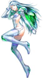 Rule 34 | 1girl, ahoge, artist request, boots, breasts, colored inner hair, covered navel, fate/grand order, fate (series), full body, gloves, green eyes, green hair, jewelry, kukulkan (fate), kukulkan (second ascension) (fate), long hair, long sleeves, looking at viewer, medium breasts, multicolored hair, official art, puffy sleeves, smile, solo, thigh boots, transparent background, white hair