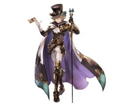 Rule 34 | 10s, 1boy, alpha transparency, armor, armored boots, blonde hair, boots, cane, cape, card, ascot, full body, gloves, granblue fantasy, greaves, hat, kaitou chat noir, male focus, minaba hideo, monocle, official art, parted lips, pocket watch, popped collar, smile, solo, top hat, transparent background, victorian, watch, white gloves, wing collar