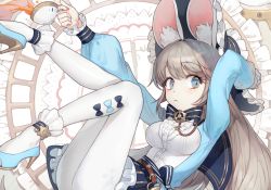 Rule 34 | 1girl, 2020, animal ears, bonnet, breasts, chinese zodiac, highres, mouse (animal), mouse ears, mouse girl, mouse tail, new year, original, shoes, skirt, solo, soyoong jun, tail, white legwear, year of the rat