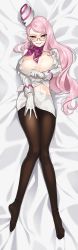 Rule 34 | 1girl, black pantyhose, blush, bow, breasts, breasts apart, buttons, clothes lift, clothes pull, commentary, dakimakura (medium), earrings, fangs, fate/grand order, fate (series), full body, garrison cap, glasses, gloves, grey-framed eyewear, grin, hand on own thigh, hat, highres, jacket, jacket pull, jewelry, koyanskaya (fate), koyanskaya (foreigner) (first ascension) (fate), lapels, large breasts, legs, lifted by self, long hair, long sleeves, looking at viewer, lying, midriff, miniskirt, no bra, no shoes, notched lapels, on back, pantyhose, pink bow, pink hair, pink scarf, pulled by self, rkp, scarf, semi-rimless eyewear, shiny skin, single earring, skirt, skirt lift, smile, solo, swept bangs, tamamo (fate), unworn hat, unworn headwear, very long hair, white gloves, white hat, white jacket, white skirt, yellow eyes