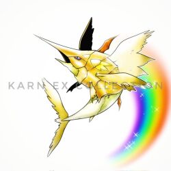 armor digimon digimon_(creature) fish fusion oridigi original pegasmon rainbow solo submarimon swordfish weirdomonmaster