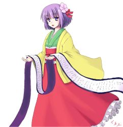 Rule 34 | 1girl, female focus, gomi (pixiv), hieda no akyuu, isaki (gomi), purple eyes, purple hair, scroll, simple background, solo, touhou, white background