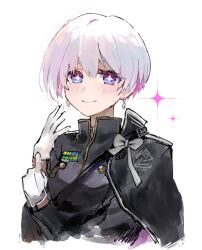 Rule 34 | + +, 1girl, black cape, black dress, blue eyes, cape, closed mouth, colored inner hair, dress, earrings, gloves, goddess of victory: nikke, jewelry, liliweiss (nikke), looking at viewer, military uniform, multicolored hair, pink hair, purple cape, short hair, smile, solo, sparkle, star-shaped pupils, star (symbol), symbol-shaped pupils, two-tone cape, umesasami, uniform, white gloves, white hair