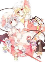Rule 34 | &gt; &lt;, 6+girls, :d, apron, ascot, bat wings, blonde hair, blue dress, blue hair, book, book stack, bow, braid, cirno, closed eyes, crescent, daiyousei, dress, embodiment of scarlet devil, fairy wings, flandre scarlet, flying, green hair, hair bow, hair ribbon, hat, hat ribbon, head wings, highres, hong meiling, ice, ice wings, impaled, izayoi sakuya, knife, koakuma, laevatein, licking lips, long hair, long sleeves, maid, maid apron, maid headdress, mini person, minigirl, multiple girls, open mouth, outstretched arms, patchouli knowledge, puffy sleeves, purple eyes, purple hair, red eyes, red hair, remilia scarlet, ribbon, rumia, shirt, short sleeves, siblings, side ponytail, sisters, skirt, skirt set, smile, spear the gungnir, star (symbol), toadstool (natadekoko), tongue, tongue out, touhou, twin braids, vest, waist apron, wing ribbon, wings, wrist cuffs, xd