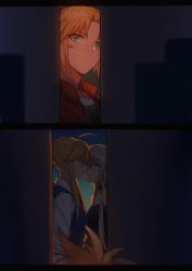 Rule 34 | 3girls, ahoge, artoria pendragon (fate), artoria pendragon (lancer) (fate), aunt and niece, bad id, bad twitter id, blonde hair, blue vest, fate/grand order, fate (series), from side, green eyes, highres, imminent kiss, incest, jacket, letterboxed, long hair, looking at viewer, mordred (fate), mordred (fate/apocrypha), morgan le fay (fate), mother and daughter, multiple girls, multiple views, red jacket, short hair, siblings, sidelocks, sisters, vest, yorukun, yuri