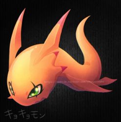 Rule 34 | digimon, dragon, green eyes, kyokyomon, long ears, solo, spikes, tail