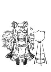 Rule 34 | absurdres, animal ear fluff, animal ears, arknights, bead necklace, beads, bell, blanchat, braid, grey eyes, grey thighhighs, greyscale, highres, holding, holding bell, jewelry, leopard ears, leopard girl, leopard tail, monochrome, necklace, pramanix (arknights), side braids, tagme, tail, thighhighs
