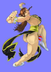 Rule 34 | 1girl, alternate hair length, alternate hairstyle, amamiya ryuu, ass, backless dress, backless outfit, bare legs, black dress, braid, breasts, brown hair, capcom, china dress, chinese clothes, chun-li, cleavage, dress, fighting stance, flats, full body, highres, large breasts, lips, lipstick, long hair, looking at viewer, makeup, official alternate costume, side braid, sideboob, solo, street fighter, street fighter v, thick thighs, thighs