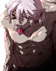 Rule 34 | 1boy, abs, condom, feif lily0723, fire emblem, fire emblem fates, male focus, muscular, naughty face, niles (fire emblem), nintendo, pectorals, topless male, silver hair, solo, undressing