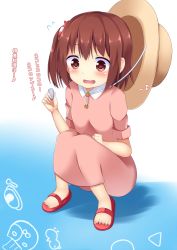 Rule 34 | 10s, 1girl, bad anatomy, bad feet, bad id, bad nicoseiga id, commentary request, ebina nana, flying sweatdrops, hat, himouto! umaru-chan, open mouth, poorly drawn, sandals, sketch, solo, translation request, yahiro (anhnw), aged down
