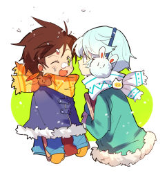 Rule 34 | 10s, 2boys, blowing, male focus, mikleo (tales), multiple boys, scarf, snow, sorey (tales), tales of (series), tales of zestiria, winter clothes, yanzhan, aged down