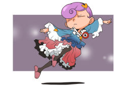 Rule 34 | 1girl, commentary request, dancing, closed eyes, frills, heart, komeiji satori, long sleeves, onikobe rin, outstretched arms, pantyhose, petticoat, pink hair, skirt, slippers, solo, third eye, touhou, wide sleeves
