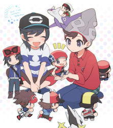 Rule 34 | 6+boys, :d, arceus, artist name, baseball cap, beanie, black hair, black headwear, brendan (pokemon), brown hair, buttons, cable knit, calem (pokemon), capri pants, chibi, closed eyes, closed mouth, cocoloco, commentary request, creatures (company), dated, elio (pokemon), ethan (pokemon), game freak, gen 3 pokemon, gen 4 pokemon, grey headwear, hat, hilbert (pokemon), latios, legendary pokemon, lucas (pokemon), mega latios, mega pokemon, mini person, miniboy, multiple boys, mythical pokemon, nate (pokemon), nintendo, notice lines, open mouth, pants, plaid, pokemon, pokemon (creature), pokemon bw, pokemon bw2, pokemon oras, pokemon sm, pokemon swsh, pokemon xy, red shirt, riding, riding pokemon, running, shirt, sitting, sleeves rolled up, smile, star (symbol), striped clothes, striped shirt, swept bangs, t-shirt, twitter username, victor (pokemon)
