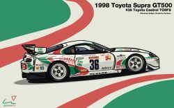 Rule 34 | car, castrol, commentary, dunlop, english commentary, from side, highres, mei (genistarts), motor vehicle, no humans, race vehicle, racecar, shadow, spoiler (automobile), sponsor, super gt, tom&#039;s racing, toyota, toyota supra, toyota supra mk iv, vehicle focus