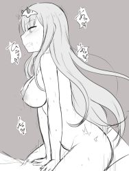 Rule 34 | 10s, 1girl, 9rimson, ^^^, blush, bouncing breasts, breasts, clenched teeth, cowgirl position, darling in the franxx, drooling, from side, girl on top, grey background, greyscale, hairband, heart, highres, horns, long hair, medium breasts, monochrome, nipples, saliva, sex, simple background, sketch, solo focus, spoken heart, straddling, sweat, teeth, zero two (darling in the franxx)
