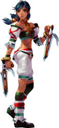Rule 34 | 1girl, absurdres, ass, black hair, bladed tonfa, braid, brown eyes, butt crack, dark-skinned female, dark skin, detached sleeves, flat chest, highres, jewelry, kawano takuji, necklace, official art, solo, soul calibur, soulcalibur, soulcalibur ii, talim, tonfa, twintails, weapon