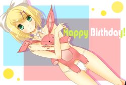 Rule 34 | 1girl, :o, aqua eyes, bad id, bad pixiv id, blonde hair, blush, body writing, bow, breasts, rabbit, choker, covering privates, covering breasts, crossed arms, dutch angle, embarrassed, hair bow, hair ornament, hair ribbon, hairclip, happy birthday, kagamine rin, navel, neck ribbon, open mouth, panties, panties only, ribbon, shirahase shijima, short hair, solo, stuffed animal, stuffed rabbit, stuffed toy, thighs, topless, underwear, underwear only, vocaloid, white panties