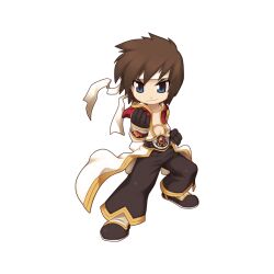 Rule 34 | 1boy, black footwear, black gloves, black pants, blue eyes, brown hair, champion (ragnarok online), championship belt, chibi, clenched hand, closed mouth, coat, fighting stance, full body, gloves, headband, hood, hood down, hooded coat, looking at viewer, male focus, medium bangs, multicolored coat, official art, open clothes, open coat, pants, ragnarok online, red coat, shoes, short hair, simple background, sleeveless, sleeveless coat, smile, solo, standing, tachi-e, toned, toned male, transparent background, two-tone coat, v-shaped eyebrows, white coat, white gloves, white headband, yuichirou