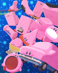 Rule 34 | absurdres, arch mouth, blush stickers, car, car mouth, coaster mouth, cone mouth, dome mouth, highres, kirby, kirby (series), kirby and the forgotten land, light-bulb mouth, miclot, motor vehicle, mouthful mode, nintendo, no humans, open mouth, pipe mouth, ring mouth, roller coaster, scissor-lift mouth, spitting, stairs, stairs mouth, storage mouth, traffic cone, vending machine, vending mouth, water, water-balloon mouth